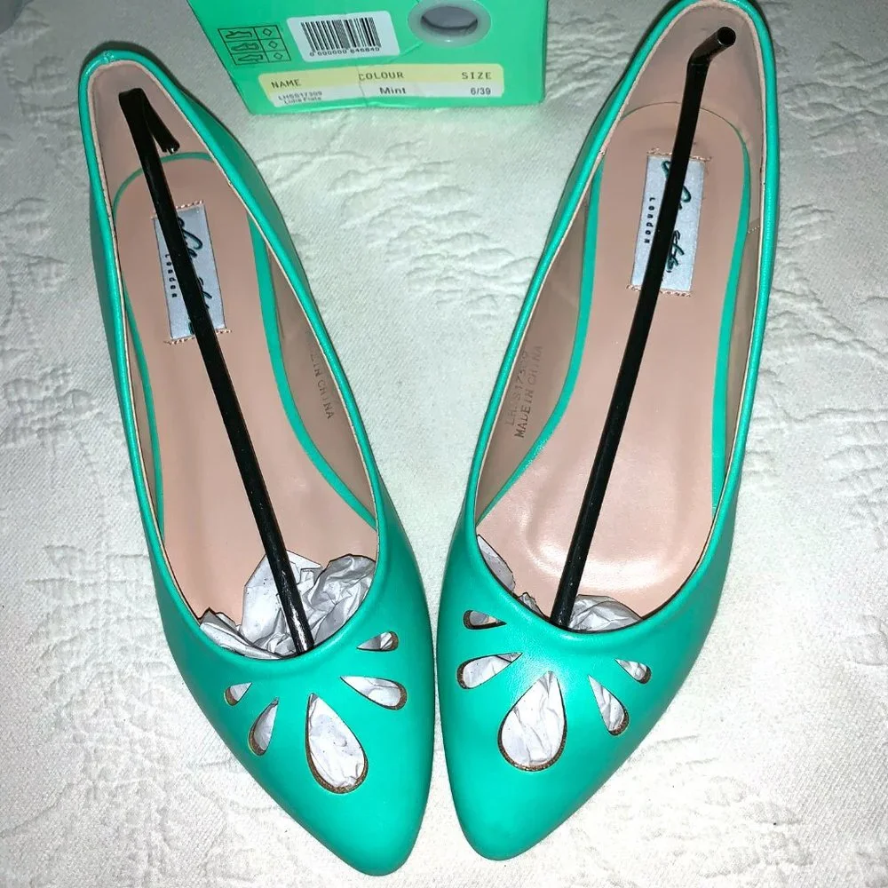 Pointy Toe Retro Pinup Ballet Flats Collectif Lulu Hun London Lidia MINT 8 NWT - Picture 6 of 14